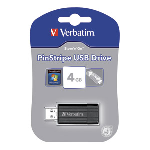 USB FLASH MEMORIJA VERBATIM  4 GB, PIN STRIPE